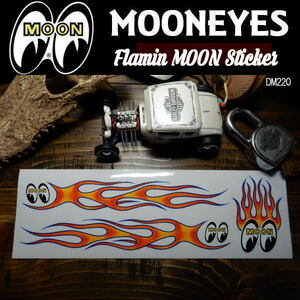 ムーンアイズ MOONEYES Sticker ステッカー Flamin' MOON [DM220].