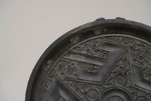 【萬藏】 中国美術 古玩 美術品 銅製 銅鏡 古銅製 古美術 古鏡 中国 時代物 銅器 _画像3