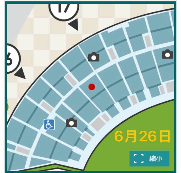 阪神甲子園球場 レフトスタンド　外野席　阪神対中日　6月26日　ペア　2枚連番