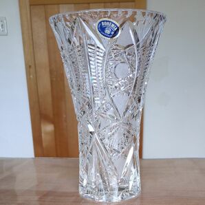 チェコスロバキア　ボヘミアガラス　 クリスタルガラス 花器　