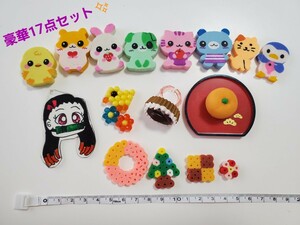  girl toy stationery 17 point set set sale ① eraser ② acrylic fiber KH ③ aqua beads ④ whip ru⑤ mandarin orange . O-Bon ⑥ iron beads 