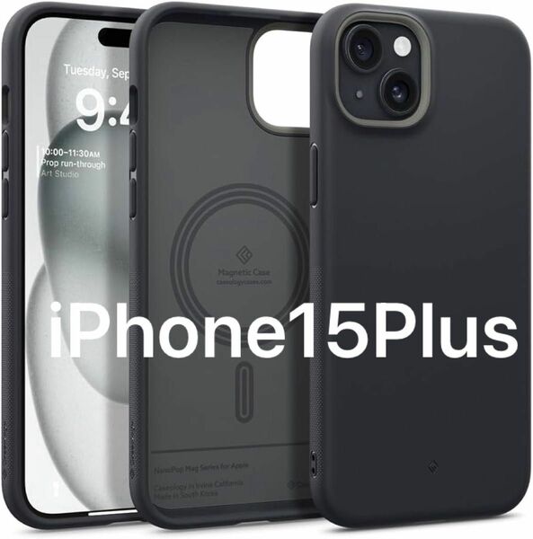 Caseology iPhone15Plus 用 スマホケース マットブラック