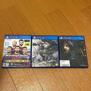 PS4 ３個セット Monster Hunter World Winning eleven2017 Death Stranding