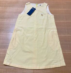  Ralph Lauren Kids 120* unused tag attaching yellow OX ground one Point po knee embroidery Logo One-piece 