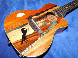 ★装飾ウクレレ　美品　ルナギターズ　Luna Guitars　Vista Stallion Concert Uke w/Preamp　エレウク　ヴィスタ・スタリオン　レア希少♪