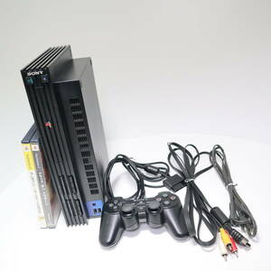 PS2 プレイステーション 2 本体 SCPH-3000・コントローラー・ゲーム 2本セット 簡単動作確認済 現状品