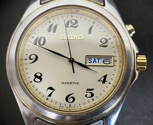 ☆SEIKO セイコー KINETIC メンズ腕時計 ☆税込みジャンク品として整理出品！送料370円 コメントを必ず全てお読み下さいませ。