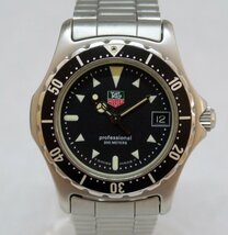 USED品・保管品 TAG HEUER タグホイヤー 973.013R プロフェッショナル 200m クオーツ 3針 デイト 黒文字盤 回転ベゼル 動作品 本体のみ_画像2