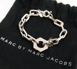 定形外送料無料 USED品・保管品 MARC BY MARC JACOBS マークバイマークジェイコブス ブレスレット シルバーカラー 素材不明 保存袋付