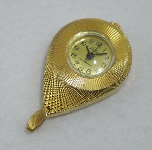 定形外送料無料 USED品・保管品 Lotus ロータス ペンダントトップ型 手巻き 3針 時計 ゴールドカラー 動作品 現状品