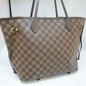 ★美品 USED品・保管品 Louis Vuitton ルイヴィトン N51105 ネヴァーフルMM トートバッグ GI4181 ダミエ エベヌ ゴールド金具