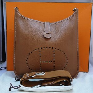 USED美品・保管品 HERMES エルメス エブリン3 トロワ GM ショルダーバッグ トリヨンクレマンス ブラウン系 □N刻印 2010年製 外箱/保存袋付