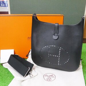 USED品・保管品 HERMES エルメス エブリン3 PM ショルダーバッグ レザー ヴォーエプソン ブラック □L刻印 2008年製 外箱/保存袋付き