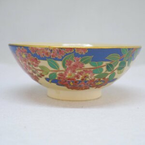 USED品・裸保管品 桑野むつ子 作 京焼 抹茶碗 御所の花 八月 百日紅 口径約13.5cm 高さ約5.5cm 陶器 茶器 茶道具 桑野睦子 現状品 ④