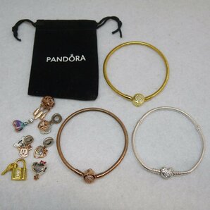 定型外送料無料 USED品・保管品 PANDORA パンドラ ブレスレット セット チャーム7個 ディズニーなど シルバー925 S925 ALE 約63.2g 保存袋の画像1