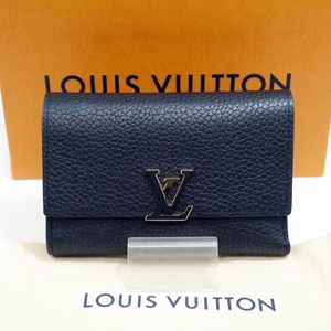 USED品・保管品 Louis Vuitton ルイヴィトン M62157 ポルトフォイユ カプシーヌ コンパクト MI0250 3つ折り 財布 ブラック/ピンク 外箱付