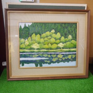 ★USED品 絵画 風景画【伏田 実 伏田実 自然画 風景画 投影 額入り ダメージ有り】詳細不明