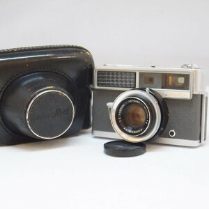 ジャンク品・保管品 MINOLTA ミノルタ HI-MATIC フィルムカメラ レンズ MINOLTA ROKKOR-PF 1:2 f=45mm ケース付き ダメージ有り 現状品