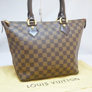 ★美品 USED品・保管品 Louis Vuitton ルイヴィトン N51183 サレヤPM トートバッグ ハンドバッグ ダミエ・エベヌ ゴールド金具 保存袋付き