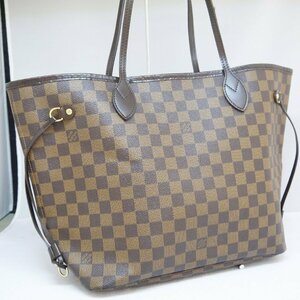 USED品・保管品 Louis Vuitton ルイヴィトン N51105 ネヴァーフルMM 旧型 トートバッグ VI5008 ダミエ・エベヌ ゴールド金具 現状品