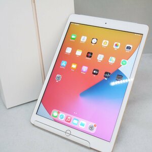 USED美品・保管品 ドコモ apple アップル iPad 第8世代 MYMK2J/A 32GB Wi-Fi+Cellular ゴールド タブレット 利用制限○ 外箱他付属品付き