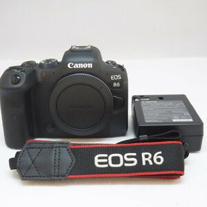 送料無料 USED品・保管品 Canon キャノン DS126832 EOS R6 ボディ ミラーレス デジタル一眼レフカメラ ブラック 充電器/ストラップ付き
