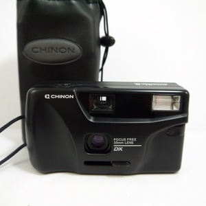 100円～ 訳有品・保管品 CHINON チノン コンパクト フィルムカメラ AUTO GL-Ⅱ FOCUS FREE 35mm LENS ソフトケース付き 現状品 動作未確認