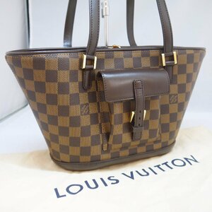 ★美品 USED品・保管品 Louis Vuitton ルイヴィトン N51121 マノスクPM トートバッグ BA0068 ダミエ・エベヌ ゴールド金具 保存袋付き