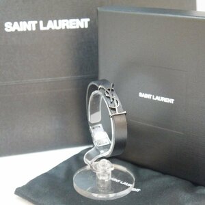 USED品・保管品 SAINT LAURENT サンローラン 708815 OPYUM オピウム レザーブレスット ブラック系 メンズアクセサリー 紙袋/箱/保存袋付き