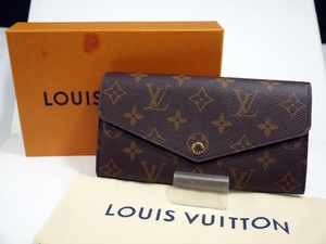 USED良品 LOUIS VUITTON ルイヴィトン M60531 ポルトフォイユ・サラ モノグラム 2つ折り 長財布 外箱/保存袋付 イニシャル刻印あり