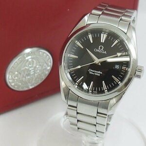 ★USED品 OMEGA Seamaster【オメガ 2518.50 シーマスター アクアテラ 150m/500ft メンズ クォーツ腕時計 箱,ケース,Gカード】