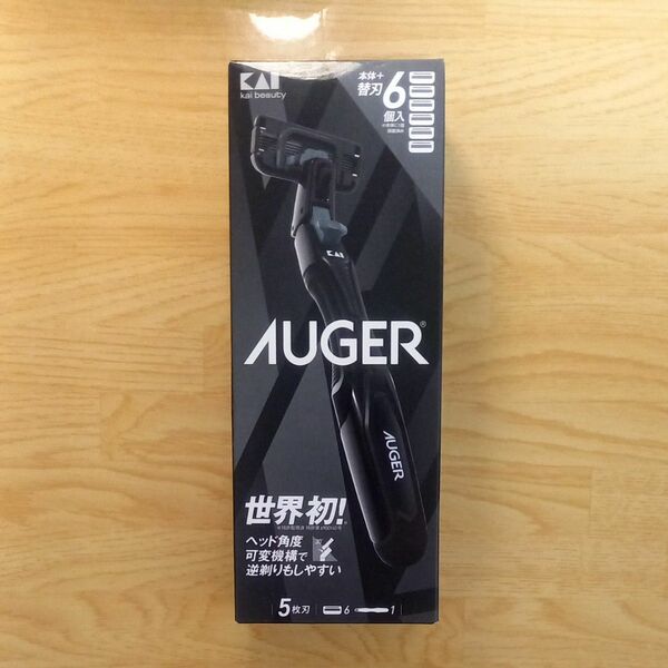 AUGER 5枚刃 カミソリ コンボパック ホルダー+替刃 6個付 貝印