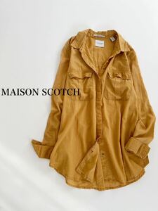 【2点以上で送料無料】MAISON SCOTCH メゾンスコッチ シャツ ベージュ キャメル レディースSサイズ