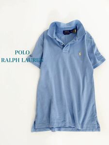 【送料230円 2点以上で送料無料】POLO RALPH LAUREN ポロシャツ ブルー×イエロー レディースMサイズ 現行タグ 近年モデル