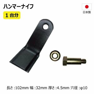 42枚 1台分 バロネス HM72 ハンマーナイフ ボルトセット ハンマーナイフモア 替え刃 草刈機替刃 日本製 高品質 送料無料