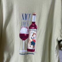 半袖Tシャツ トミーバハマ　サイズL 両面プリントロゴ　くすんだグリーンや黄色という感じ　メンズ古着_画像9