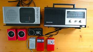 [1 jpy start ] radio pocket radio Mini speaker micro cassette etc. 8 point set sale National Sony AIWA TP-M12 junk 