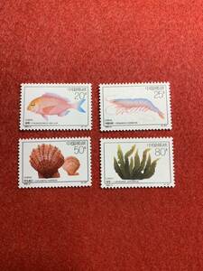中国切手　未使用　1992年/1992ー4T/近海養殖/4種完