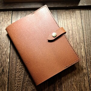 【革族工房】Kokopelliーdesign◆B6sizeノートカバー◆handmade◆ ヌメ床革◆CAMEL◆エイジングを楽しむ