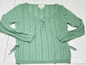 d1687* Onward . mountain KUMIKYOKU knitted sweater 2 green 