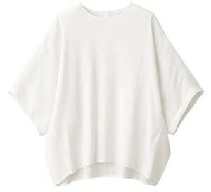 [新品]レディース/女性用/トップス/ブラウス　無印良品　ヘンプ　レーヨン　半袖ブラウス　 M オフ白