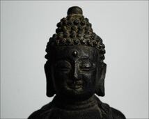 仏教美術 時代物 古銅 釈迦如来坐像 仏像 _画像2