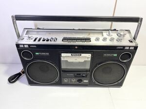 *1 jpy ~ Hitachi radio-cassette TRK-8080MKⅡ junk stereo cassette recorder Showa Retro HITACHI*