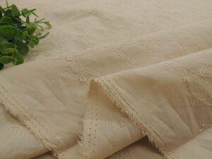 uk872-1★綿100％刺繍レース生地★花柄★ベージュ系★長さ3ｍ