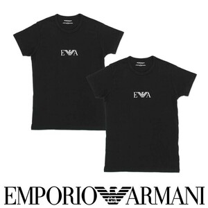 EMPORIO ARMANI エンポリオアルマーニ STRETCH COTTON ストレッチコットン クルーネック 半袖 Tシャツメンズ 2枚組 54007157 ブラック L