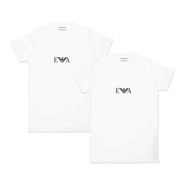 EMPORIO ARMANI エンポリオアルマーニ STRETCH COTTON ストレッチコットン クルーネック 半袖 Tシャツメンズ 2枚組 54007157 ホワイト M