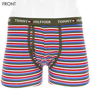 TOMMY HILFIGER トミーヒルフィガー COTTON KEYHOLE TRUNK PRINT コットン 前開き ボクサーパンツ メンズ 53302016 モスグリーン L