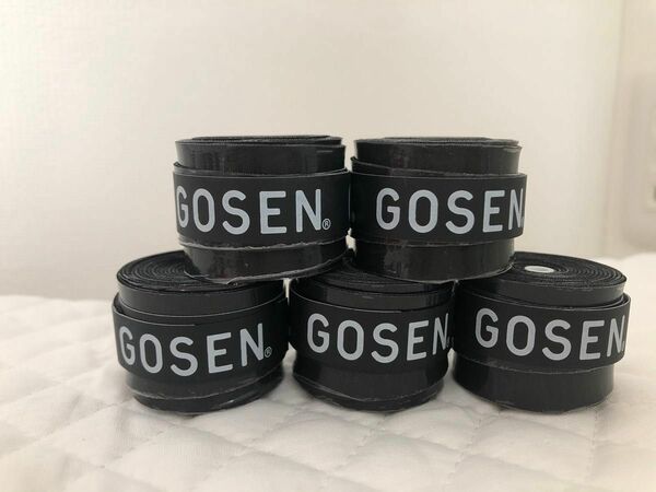 GOSEN グリップテープ 5個★迅速発送 黒色 オーバーグリップテープ ブラック テニス バドミントン ゴーセン 釣り 釣竿