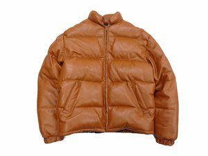 38 Schott ショット オールレザー ダウン ジャケット ブラウン メンズ USA【良品】