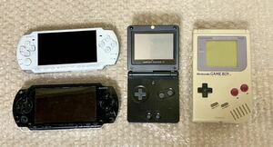 【ジャンク】PSP/ GAMEBOY / 本体 いろいろまとめて 4コ セット / PSP-1000、PSP-3000、ゲームボーイ初代、ゲームボーイadvance SP